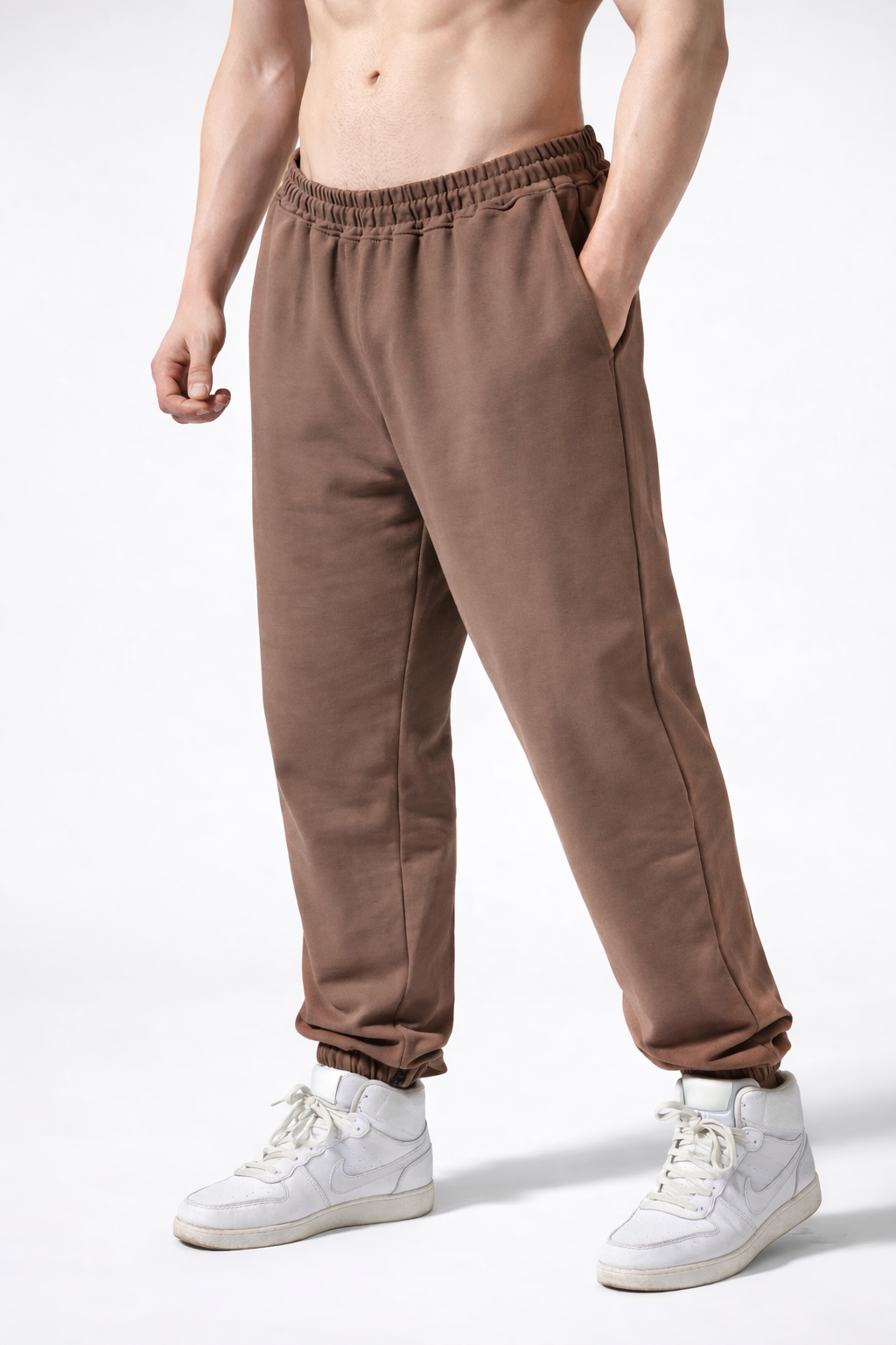 Kahverengi Basic Oversize Sweatpants
